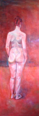  'Teruggetrokken '  (Eitempera Olieverf op paneel  50 cm x 150 cm)